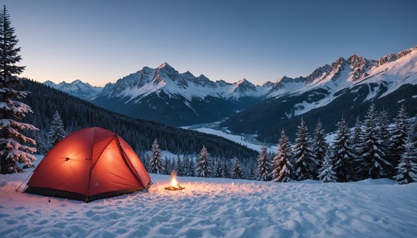 Camping montagne hiver alpes experience insolite